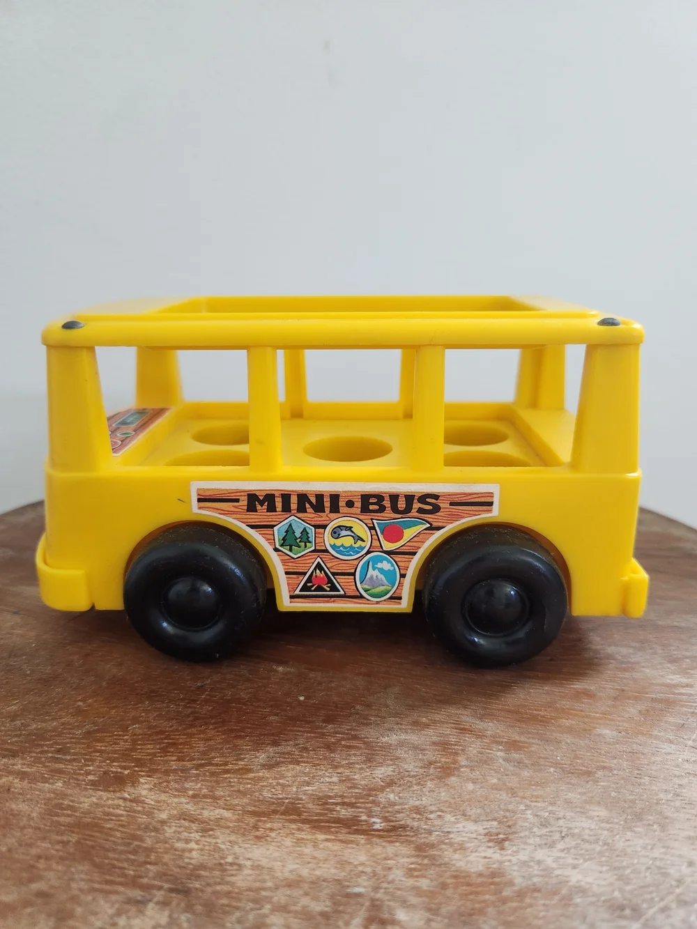 Vintage 1969 Fisher-Price Yellow School Bus Toy